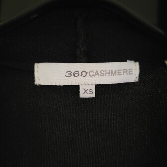 360 Cashmere Black Silk Cashmere Button Front Long Sleeve Cardigan Sweater Sz XS - Picture 11 of 14